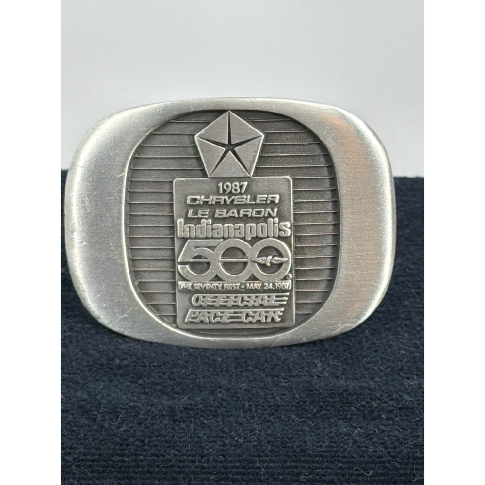 1987 Chrysler LeBaron Indy 500 Official Pace Car Pewter Belt Buckle‎ 62/500